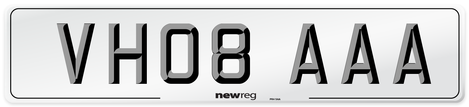 VH08 AAA Number Plate from New Reg